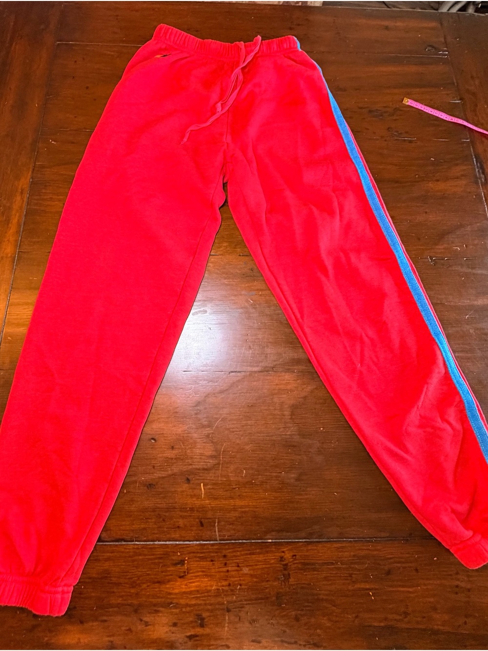 Aviator Nation Red Women Sweatpants with Side Stripe